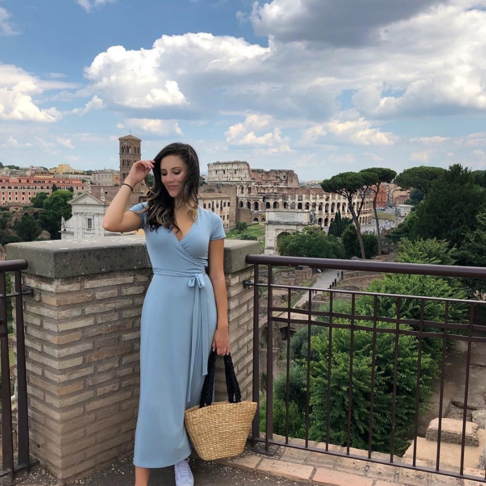 Blue Wrap Dress Long